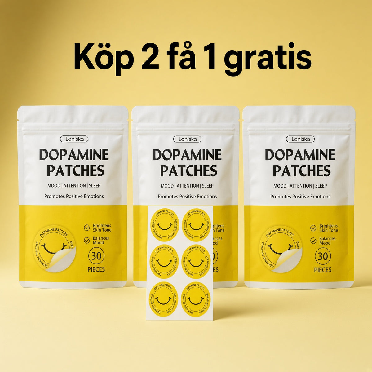 Dopamin Patches™ 30st - Ett gult leende från mamma